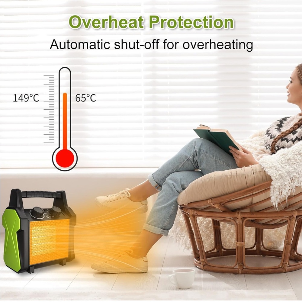 NWT Gardtech Heater Electric Space Heater With Overheat Protection 1500W - Picture 6 of 7